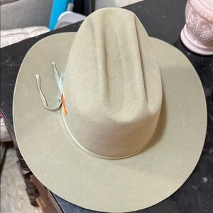 Stetson Tan Hat with Black Trim